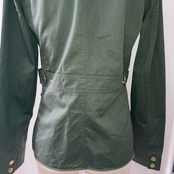 J. Crew Resin Coated Twill Field Jacket Mossy Green Size Small - Picture 7 of 11